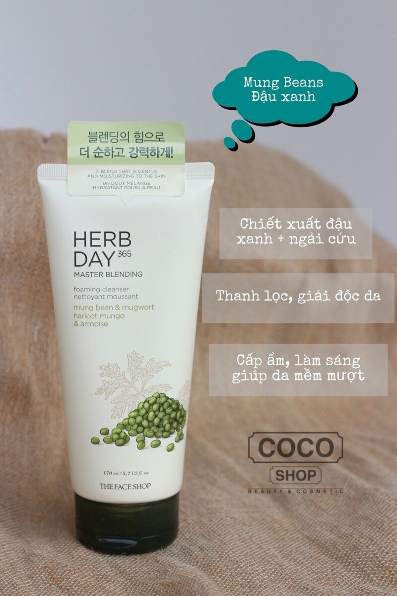 Sữa rửa mặt Herb Day 365 đậu xanh làm sạch sâu