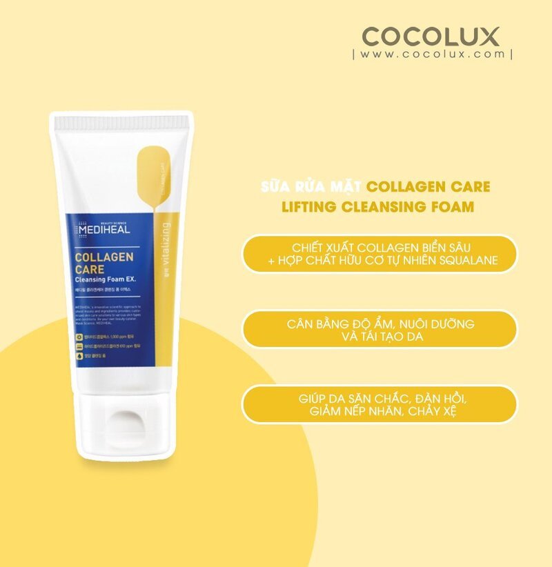 Sữa rửa mặt Mediheal Collagen Care EX tăng cường độ đàn hồi, chống lão hóa da