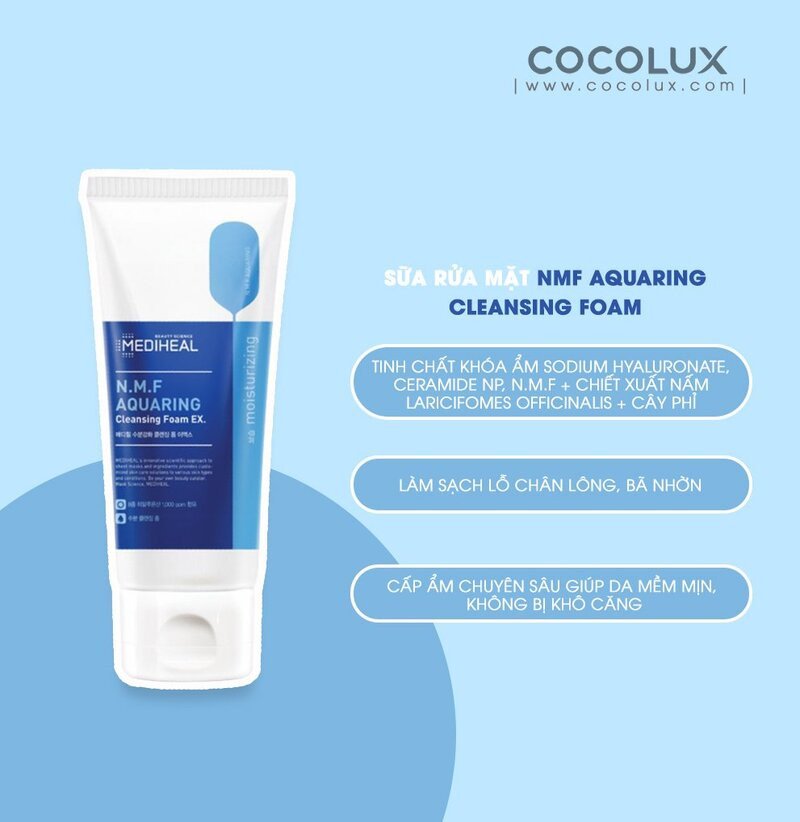 Sữa rửa mặt Mediheal N.M.F Aquaring EX cấp ẩm sâu cho da khô