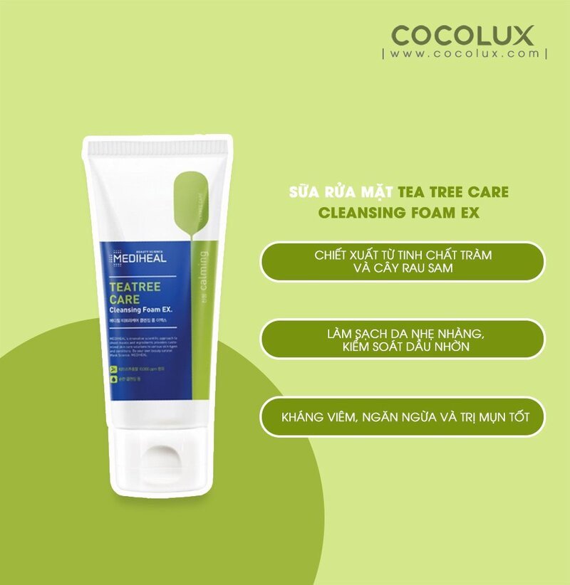 Sữa rửa mặt Mediheal Teatree Care làm sạch sâu, hỗ trợ da mụn