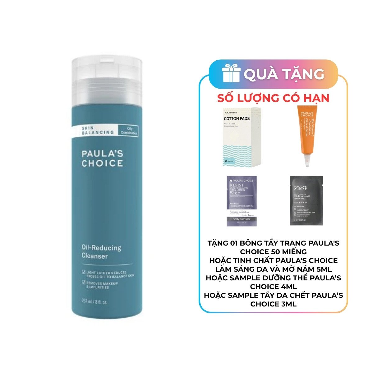 Sữa rửa mặt Paula's Choice cân bằng độ ẩm và giảm dầu