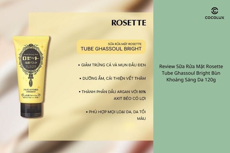 Sữa Rửa Mặt Rosette Bùn Khoáng Sáng Da 120g