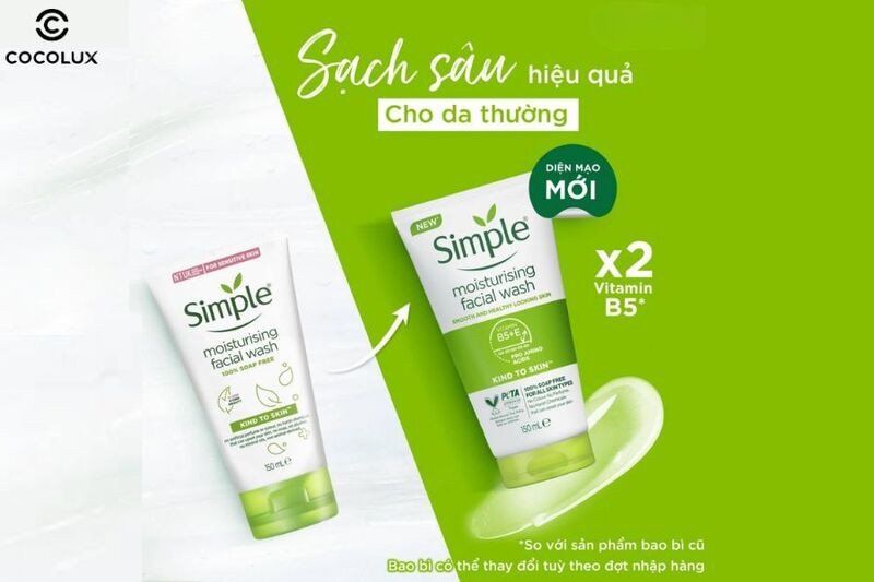 Sữa rửa mặt Simple Moisturising Facial Wash dưỡng ẩm