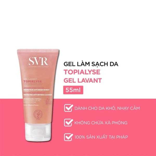 Sữa rửa mặt SVR Topialyse Gel Lavant không xà phòng dành cho da khô và nhạy cảm