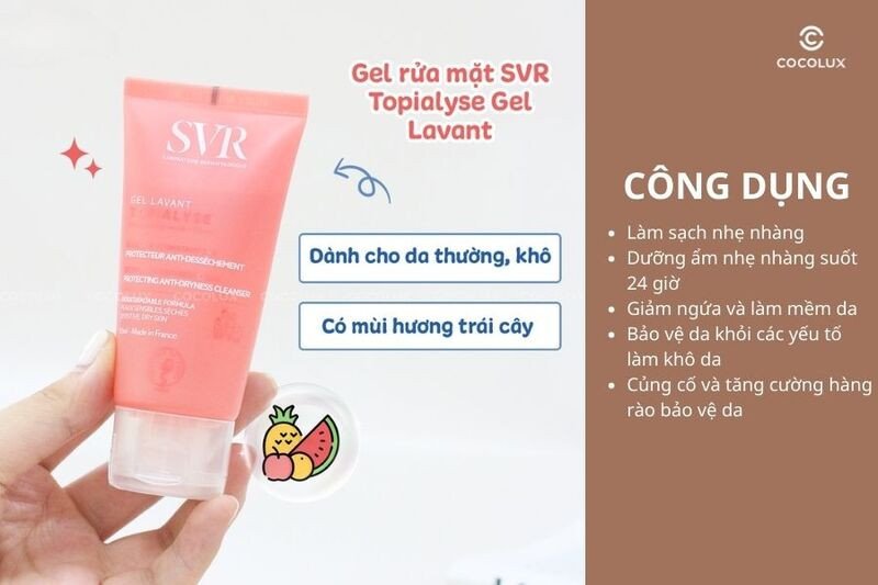 Sữa rửa mặt SVR Topialyse giúp làm dịu và dưỡng ẩm da nhạy cảm