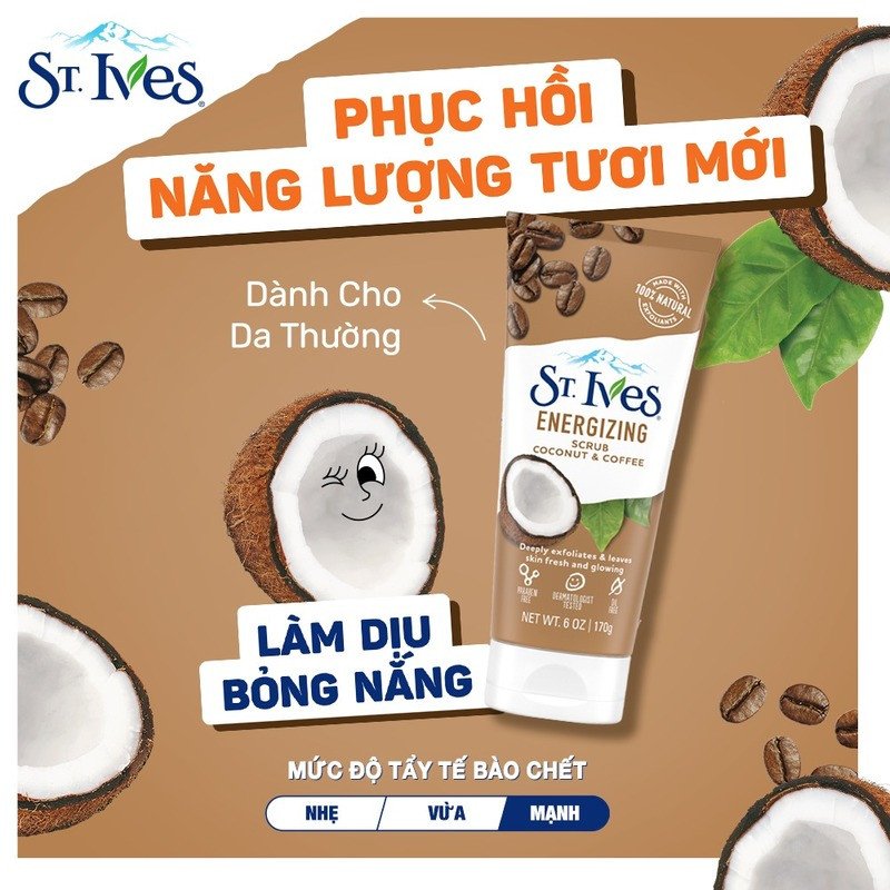 Sữa rửa mặt tẩy tế bào chết hương dừa cà phê