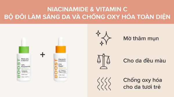 Sức mạnh làm sáng da khi Niacinamide kết hợp với Vitamin C