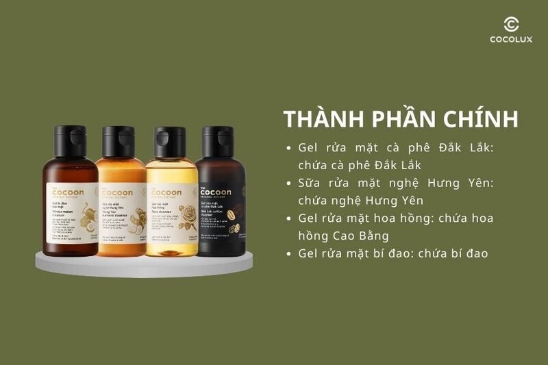 Thành phần chính của sữa rửa mặt Cocoon