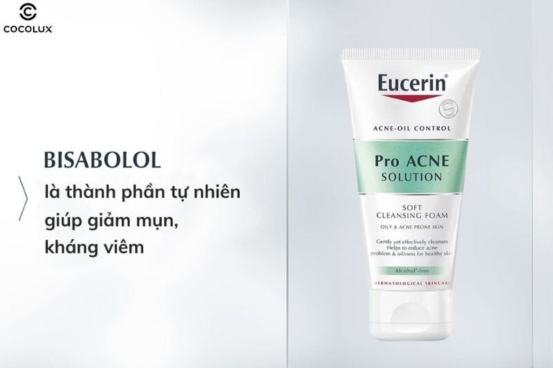 Thành phần chính của sữa rửa mặt Eucerin tạo bọt cho da mụn