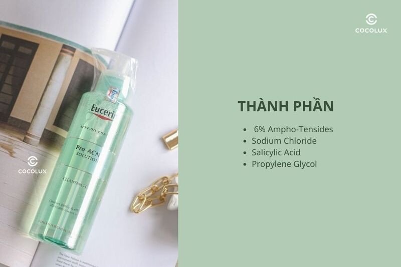 Thành phần chính trong Gel Rửa Mặt Eucerin Pro ACNE Solution