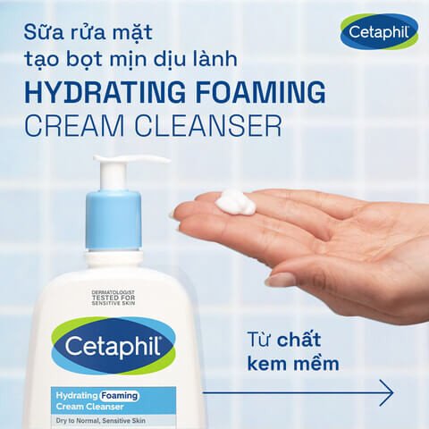 Thành phần dưỡng ẩm sâu trong sữa rửa mặt Cetaphil dành cho làn da nhạy cảm.