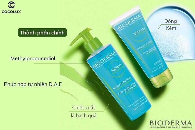 Thành phần nổi bật của sữa rửa mặt Bioderma Sébium Gel Moussant