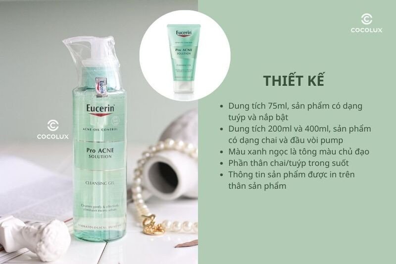 Thiết kế bao bì của Gel Rửa Mặt Eucerin Pro ACNE Solution