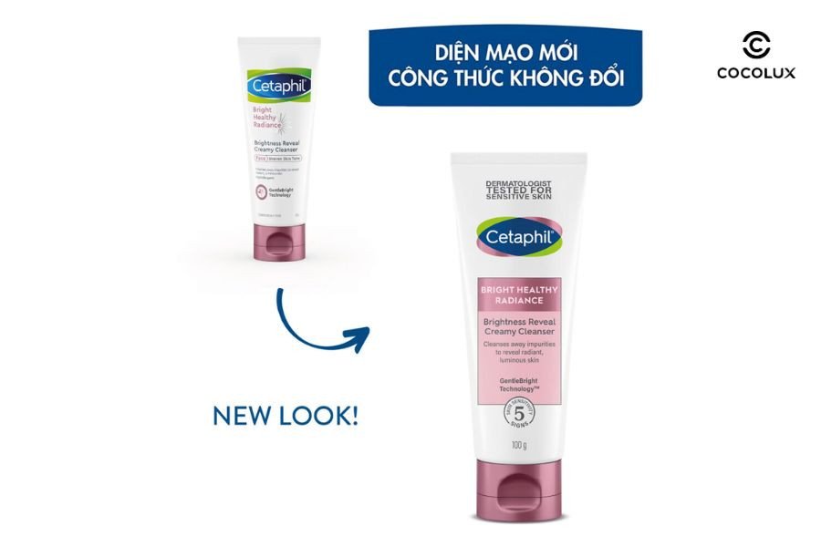 Thiết kế bao bì dạng tuýp của Sữa Rửa Mặt Cetaphil Bright Healthy Radiance Làm Sáng Da 100g