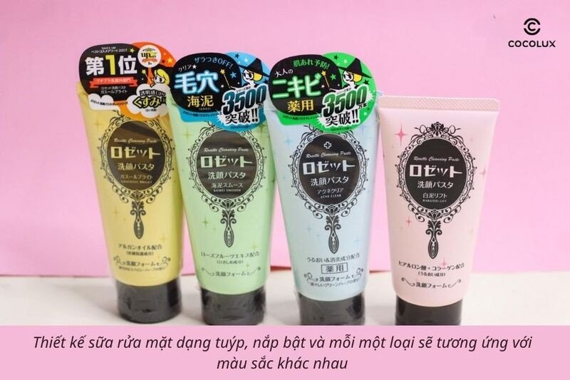 Thiết kế bao bì dạng tuýp của sữa rửa mặt Rosette