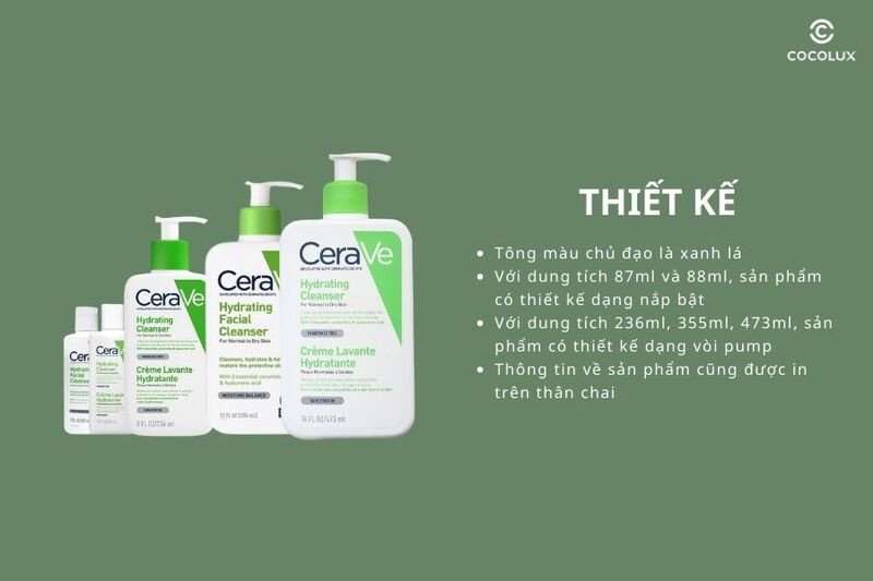 Thiết kế bao bì sữa rửa mặt Cerave Hydrating Cleanser
