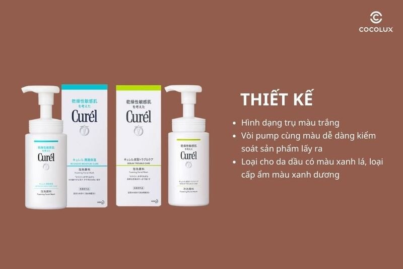 Thiết kế bao bì sữa rửa mặt Curél Foaming Facial Wash tiện lợi
