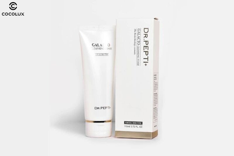 Thiết kế bao bì tinh tế của sữa rửa mặt Dr.Pepti+ Galacto Cleansing Foam