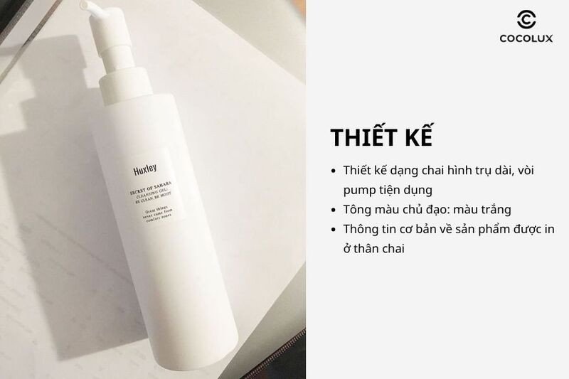 Thiết kế bao bì tối giản của sữa rửa mặt Huxley dạng gel