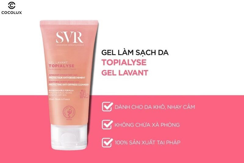 Thiết kế của sữa rửa mặt SVR không chứa xà phòng Topialyse Gel Lavant
