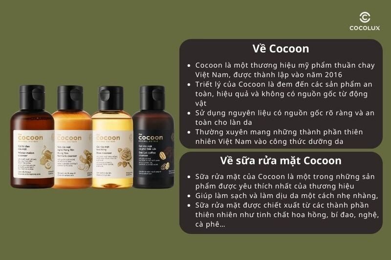 Thông tin cơ bản về Cocoon và sữa rửa mặt Cocoon