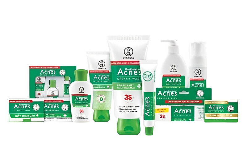 Thương hiệu Acnes cung cấp đa dạng sản phẩm chăm sóc da mụn