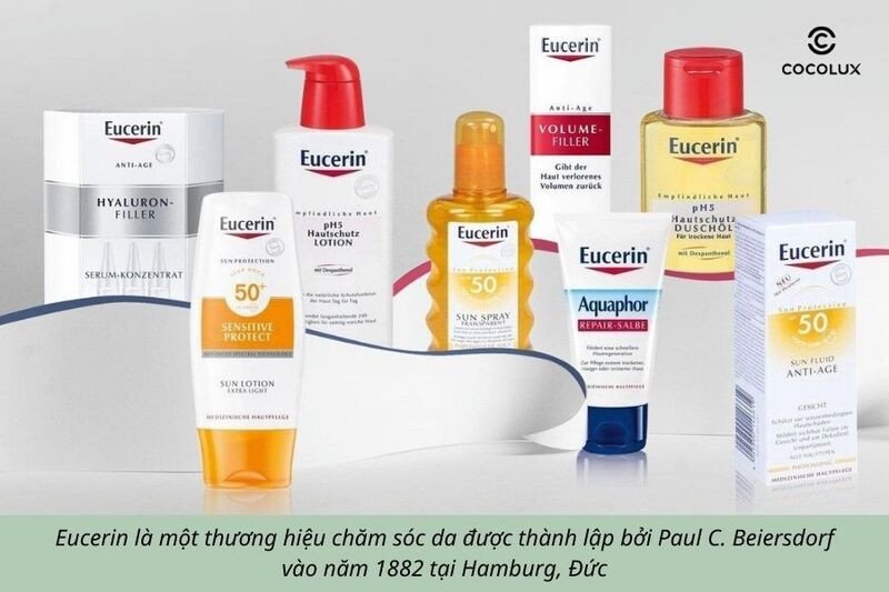 Thương hiệu Eucerin nổi tiếng với các sản phẩm chăm sóc da chất lượng cao