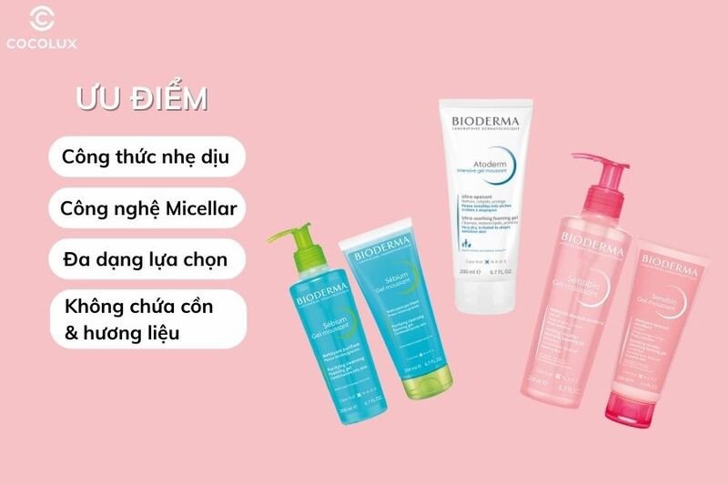 Tổng hợp các ưu điểm của sữa rửa mặt Bioderma