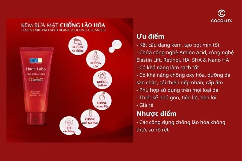 Tổng hợp ưu nhược điểm của kem rửa mặt Hada Labo Pro Anti Aging