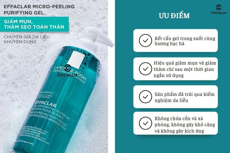 Tổng quan ưu điểm vượt trội của Gel Rửa Mặt La Roche-Posay Effaclar cho da mụn