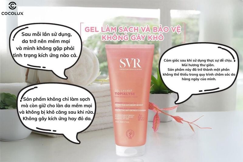 Trải nghiệm sử dụng sữa rửa mặt SVR không chứa xà phòng Topialyse Gel Lavant