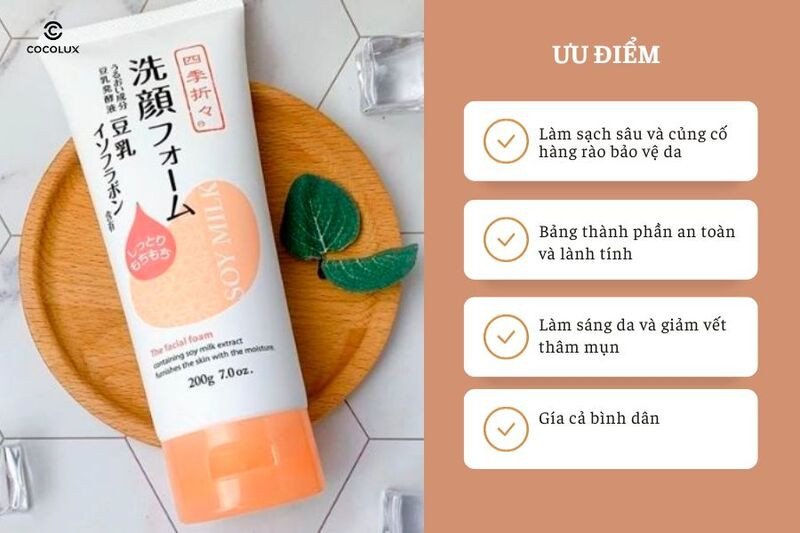 Ưu điểm của Sữa Rửa Mặt Kumano Từ Đậu Nành Cấp Ẩm &amp; Sáng Da 200g