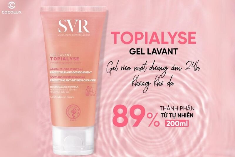 Ưu điểm của sữa rửa mặt SVR không chứa xà phòng Topialyse Gel Lavant
