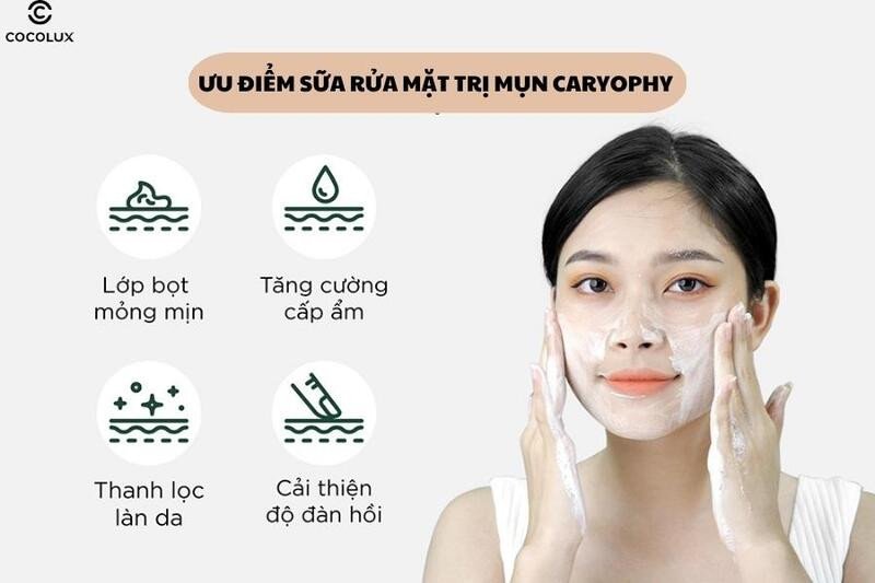 Ưu điểm vượt trội của sữa rửa mặt Caryophy cho da mụn