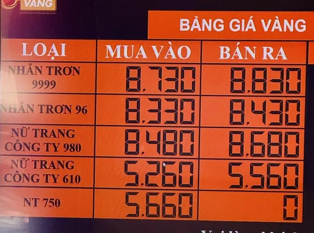 Cửa hàng vàng tại Nha Trang