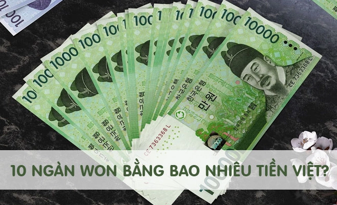 Minh họa quy đổi 10000 Won sang Tiền Việt
