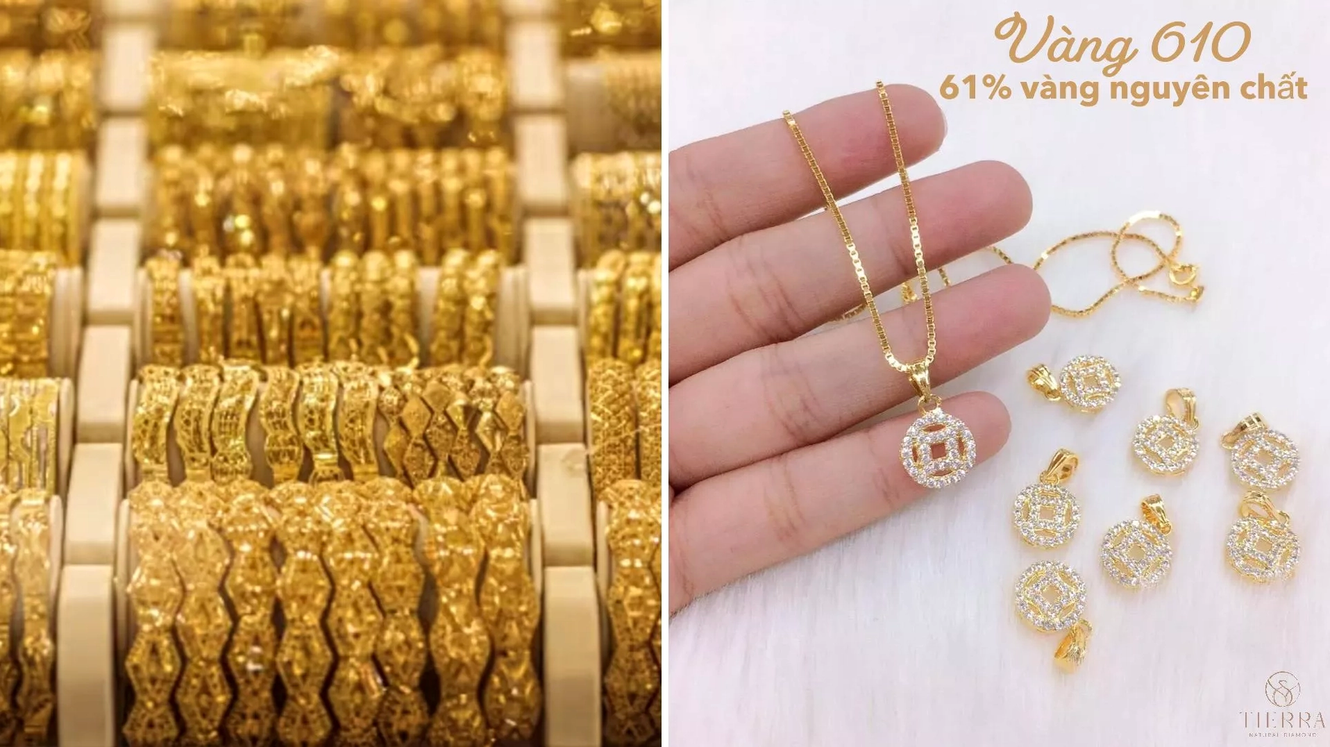Phụ nữ đeo trang sức vàng 610